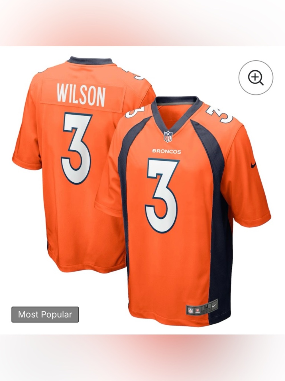 NWT - Russell Wilson Denver Broncos Nike Game Jersey - Orange
